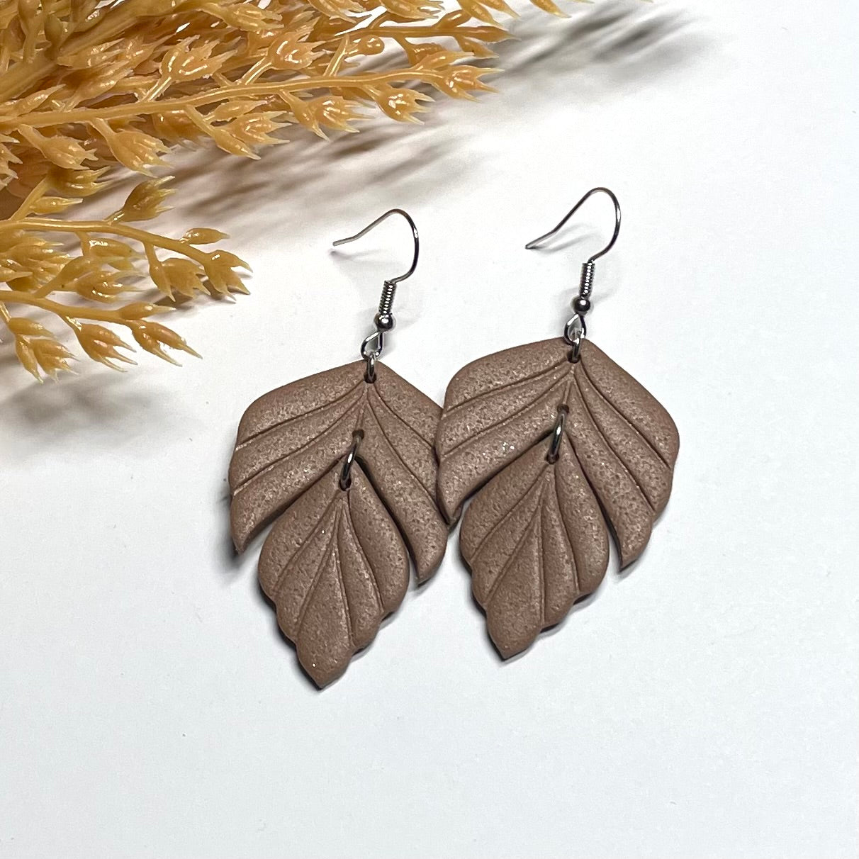 Leaf Polymer Clay Earrings * 7 Colors