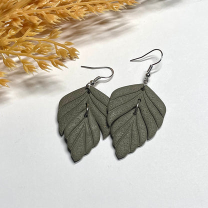 Leaf Polymer Clay Earrings * 7 Colors