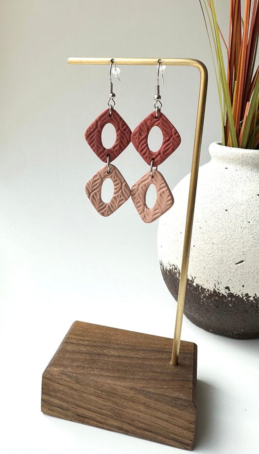 Diamond Cutout Polymer Clay Earrings