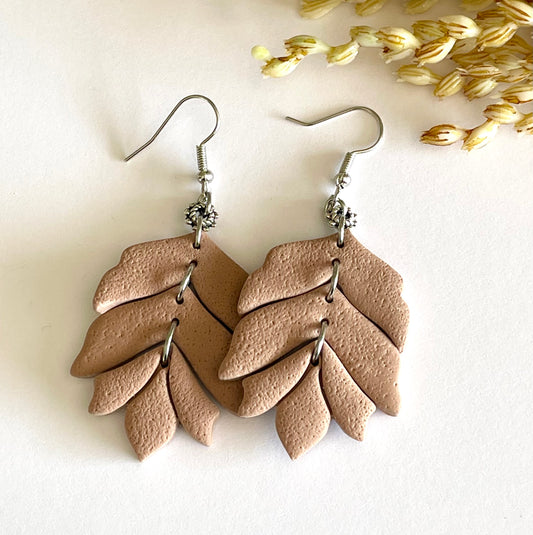 Leaf Drop Polymer Clay Earrings