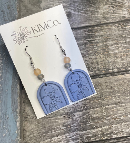 Flower Embossed Polymer Clay Earrings • 3 Colors