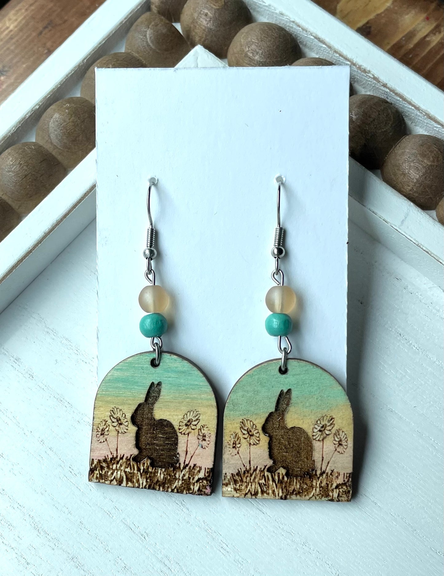 Bunny Wood Earrings