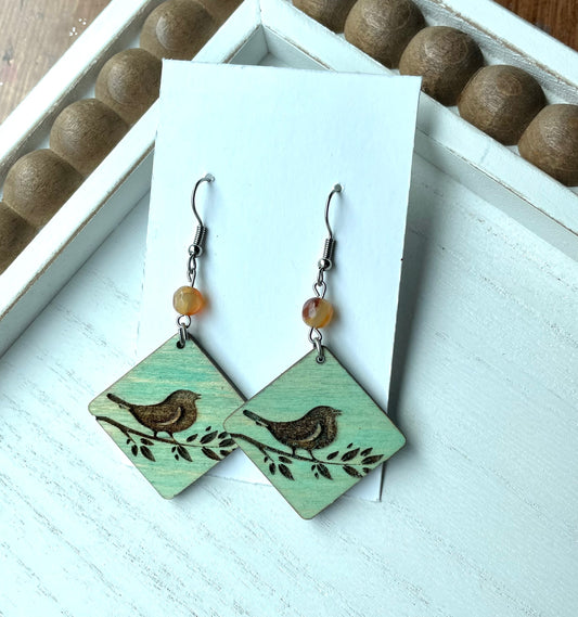 Songbird Wood Earrings