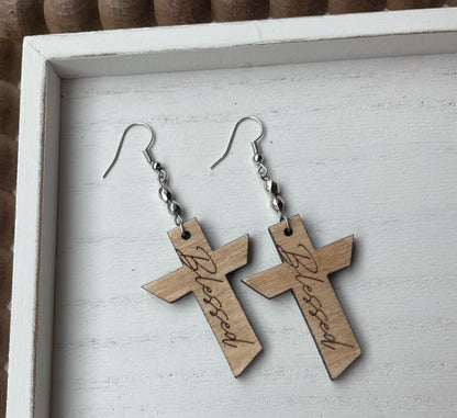 Cross Wood Earrings * 6 Options