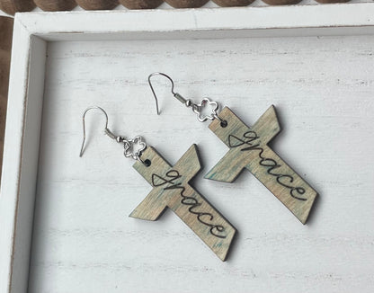 Cross Wood Earrings * 6 Options