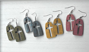 Cross Wood Earrings * 4 Colors