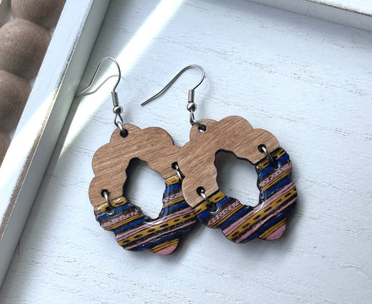 Stripe Wood Earrings