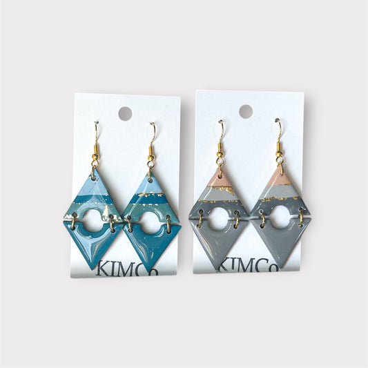 Polymer Clay Earrings • Horizon Ridge • 2 Color Options