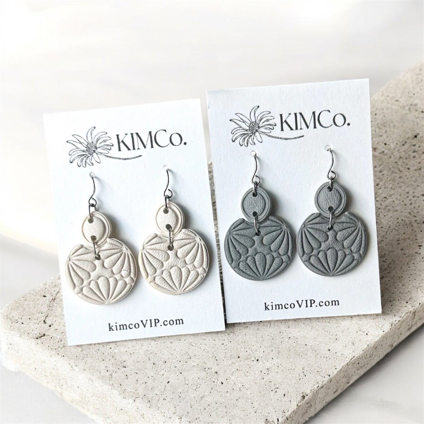 Polymer Clay Earrings• Embossed Blooms