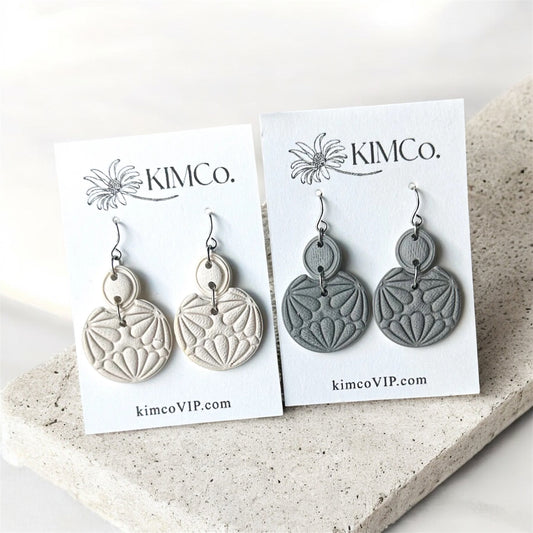 Polymer Clay Earrings• Embossed Blooms