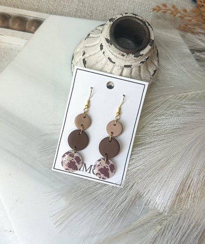 Polymer Clay Earrings • Western Cowhide