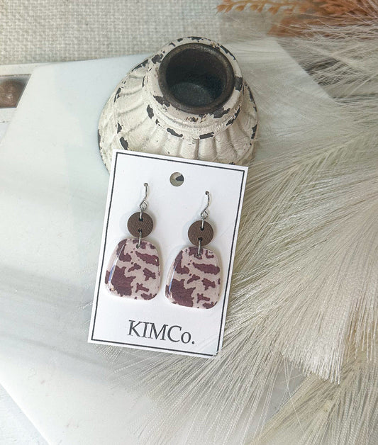 Polymer Clay Earrings • Western Cowhide