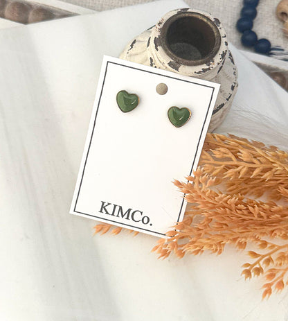 Polymer Clay Stud Earrings - Minimalist Heart studs earrings