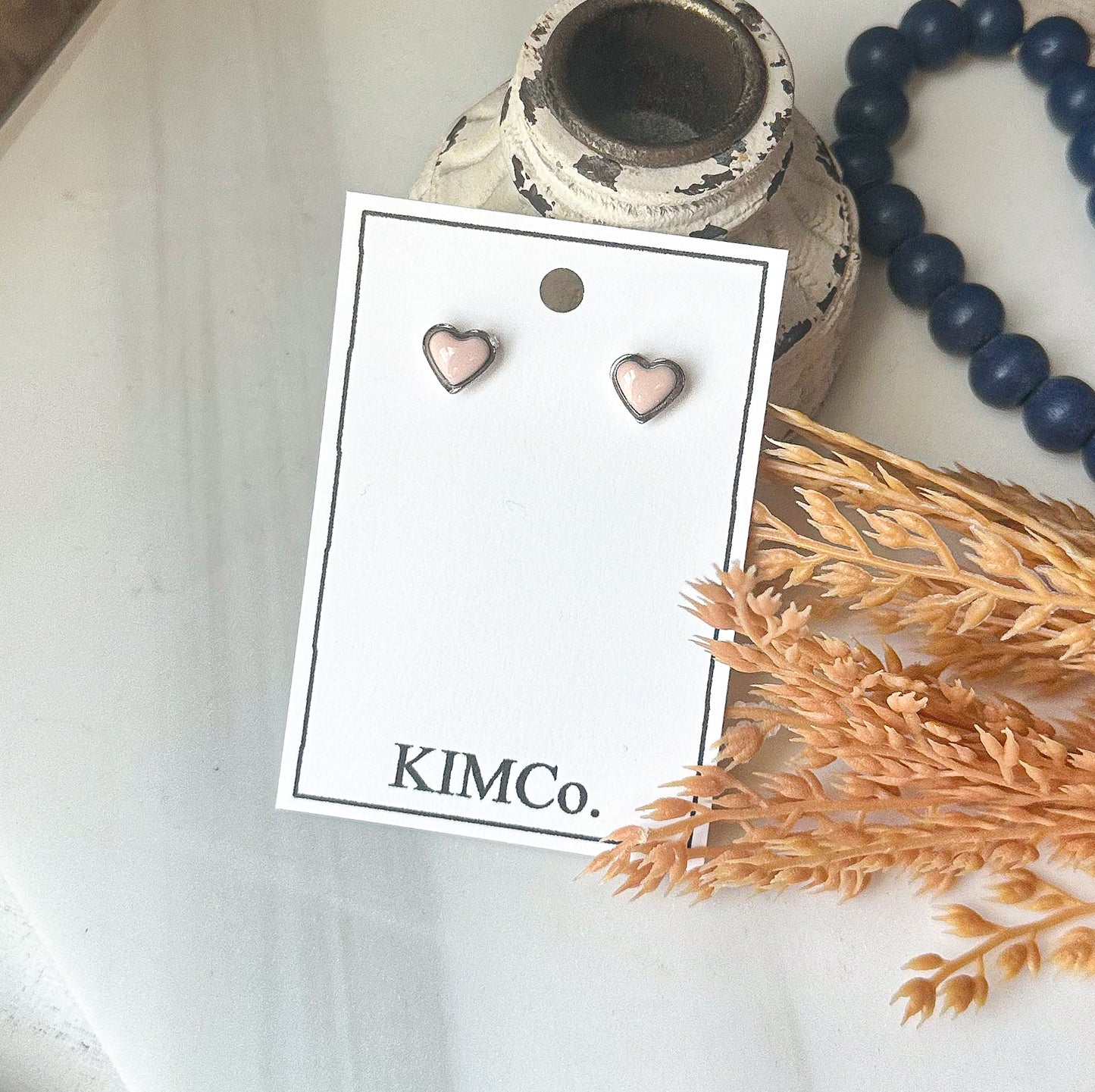 Polymer Clay Stud Earrings - Minimalist Heart studs earrings