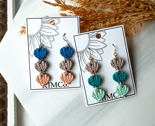Polymer Clay Earrings - Beach - Shell Drop - 3 Options