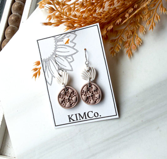 Polymer Clay Earrings - Beach - Sand Dollar