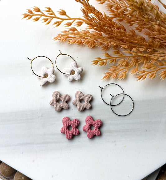 Polymer Clay Earrings - Beach - Ocean Blooms (Set of 3)