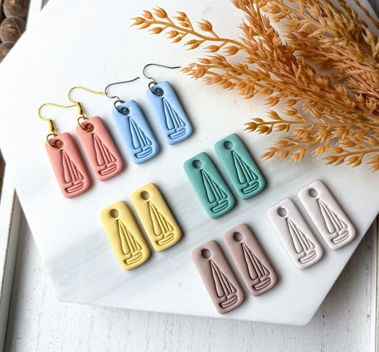 Polymer Clay Earrings - Beach - Sail Away Earrings - 6 Colors