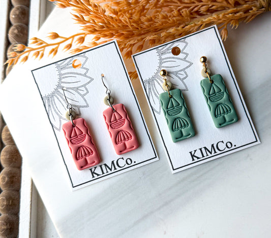 Polymer Clay Earrings - Beach - Beach Day - 4 Colors