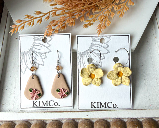 Polymer Clay Earrings - Beach - Island Blossoms