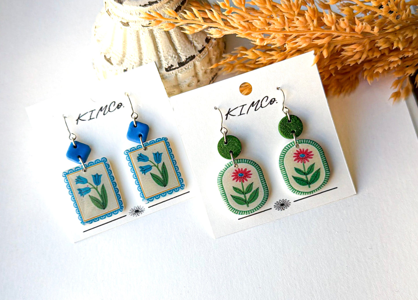 Polymer Clay Earrings - Whimsical Flowers