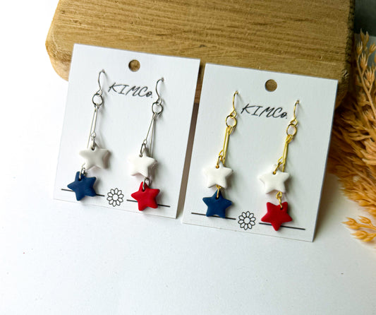 Polymer Clay Earrings - Star Drop