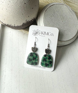 Polymer Clay St. Patricks Day Earrings Polymer Clay, Polymer Clay Earrings|statement earrings|gifts for her|colorful earrings|boho earrings|abstract earrings|green earrings|shamrocks