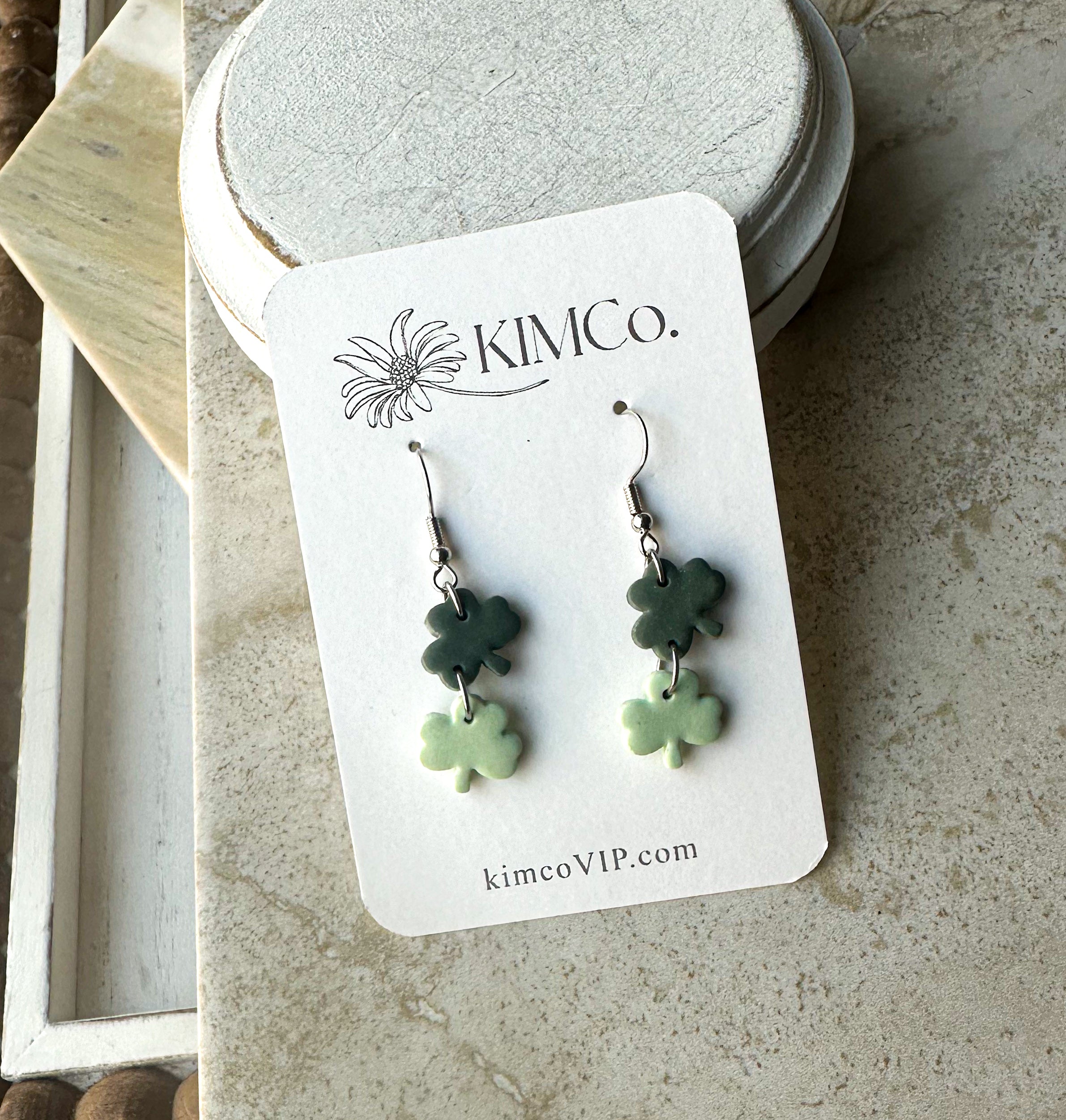 Shamrock Polymer Clay Earrings|statement earrings|gifts for her|colorful earrings|boho earrings|abstract earrings|green earrings|shamrocks|St. Patricks Day