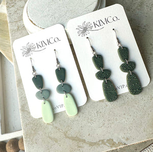 Geometric Polymer Clay Earrings|statement earrings|gifts for her|colorful earrings|boho earrings|abstract earrings|green earrings|shamrocks|St. Patricks Day