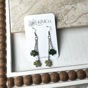 Mini Shamrock Polymer Clay Earrings|statement earrings|gifts for her|colorful earrings|boho earrings|abstract earrings|green earrings|shamrocks|St. Patricks Day