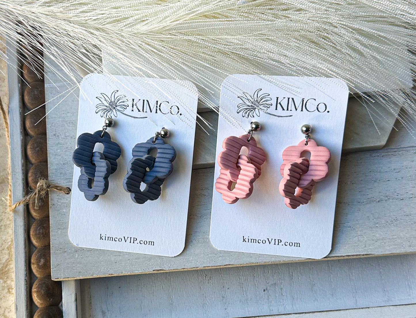 Polymer Clay Linked Flower Earrings * 5 Colors