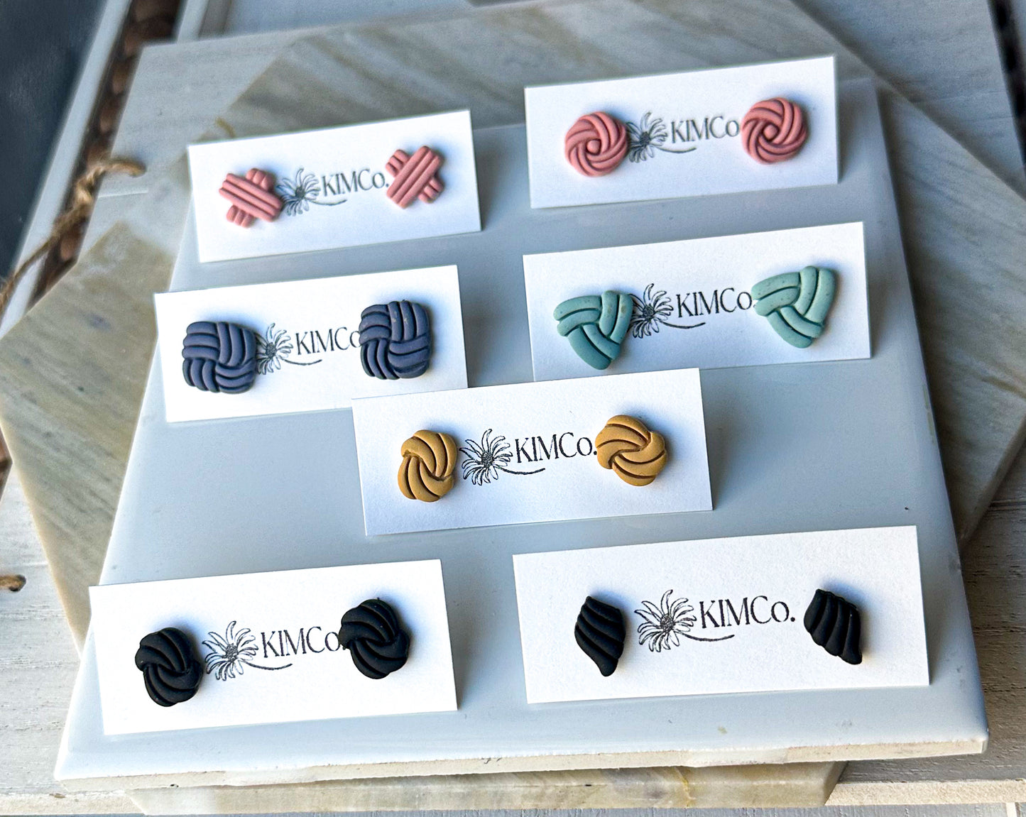 Polymer Clay Embossed Stud Earrings * 7 Options