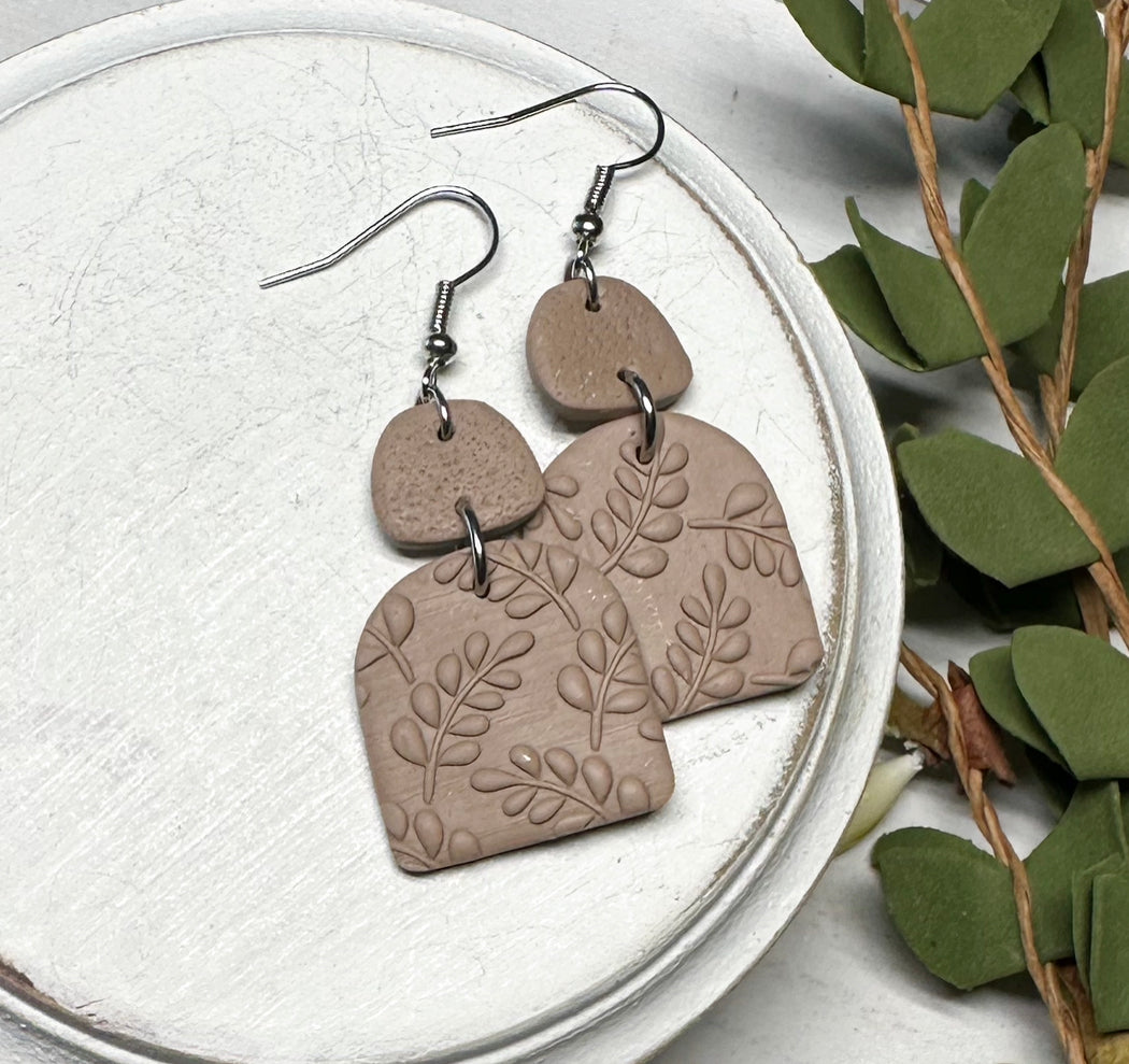 Embossed Polymer Clay Earrings