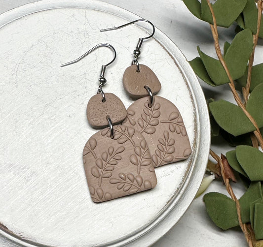 Embossed Polymer Clay Earrings