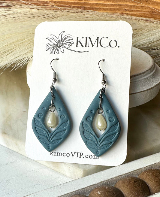 Diamond Drop Cutout Polymer Clay Earrings • 3 colors