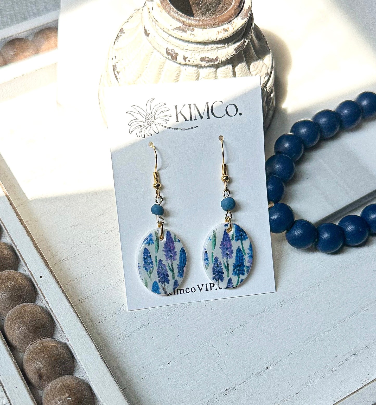 Polymer Clay Earrings - Bluebonnets •                   3 Design Options