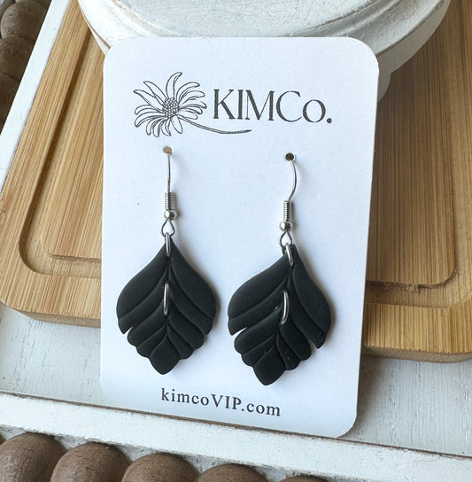 Leaf Drop Polymer Clay Earrings • 4 colors