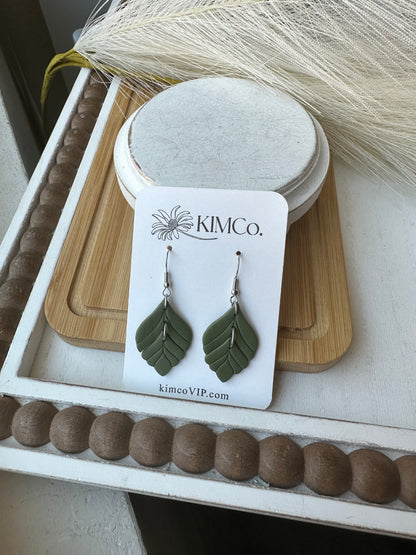 Leaf Drop Polymer Clay Earrings • 4 colors