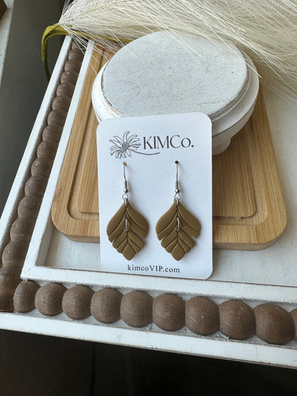 Leaf Drop Polymer Clay Earrings • 4 colors