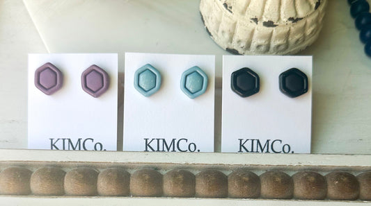 Hexagon Stud Earrings • Your choice of one free pair with a $25 purchase
