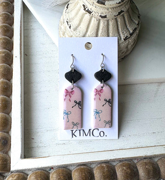 Polymer Clay Earrings • Arch with Bows