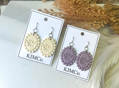 Polymer Clay Earrings - Garden Honeybees - 4 Colors