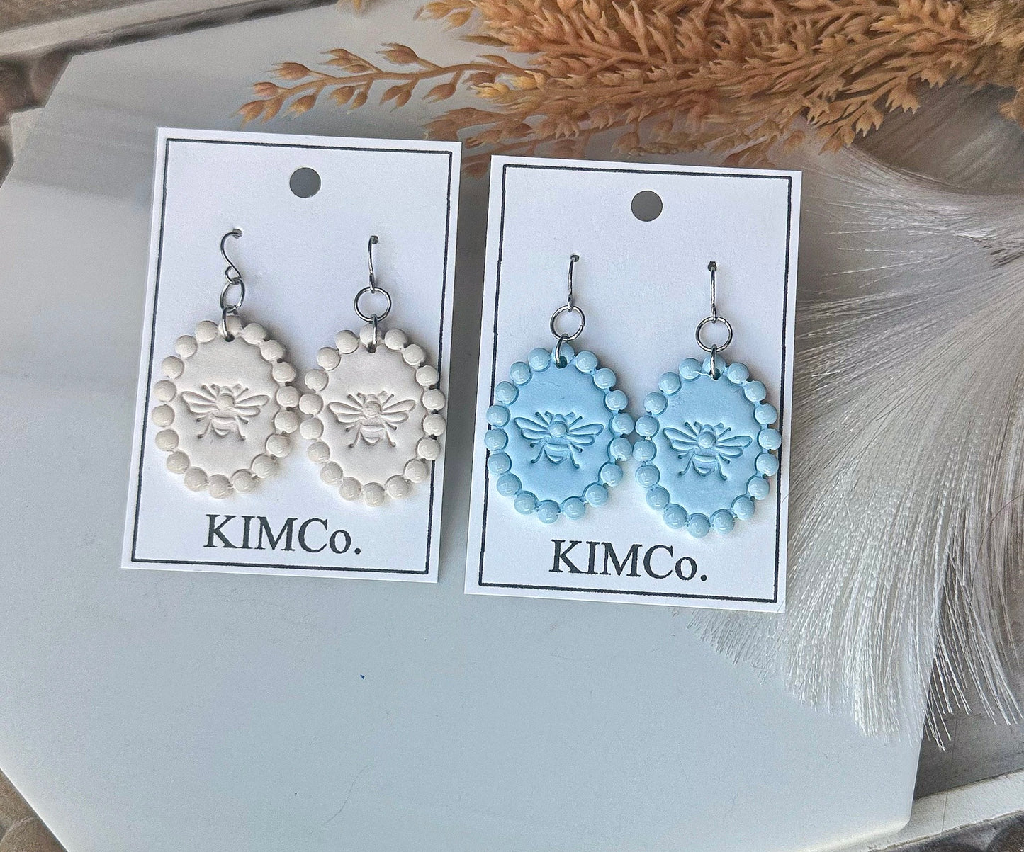 Polymer Clay Earrings - Garden Honeybees - 4 Colors