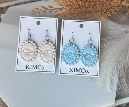 Polymer Clay Earrings - Garden Honeybees - 4 Colors