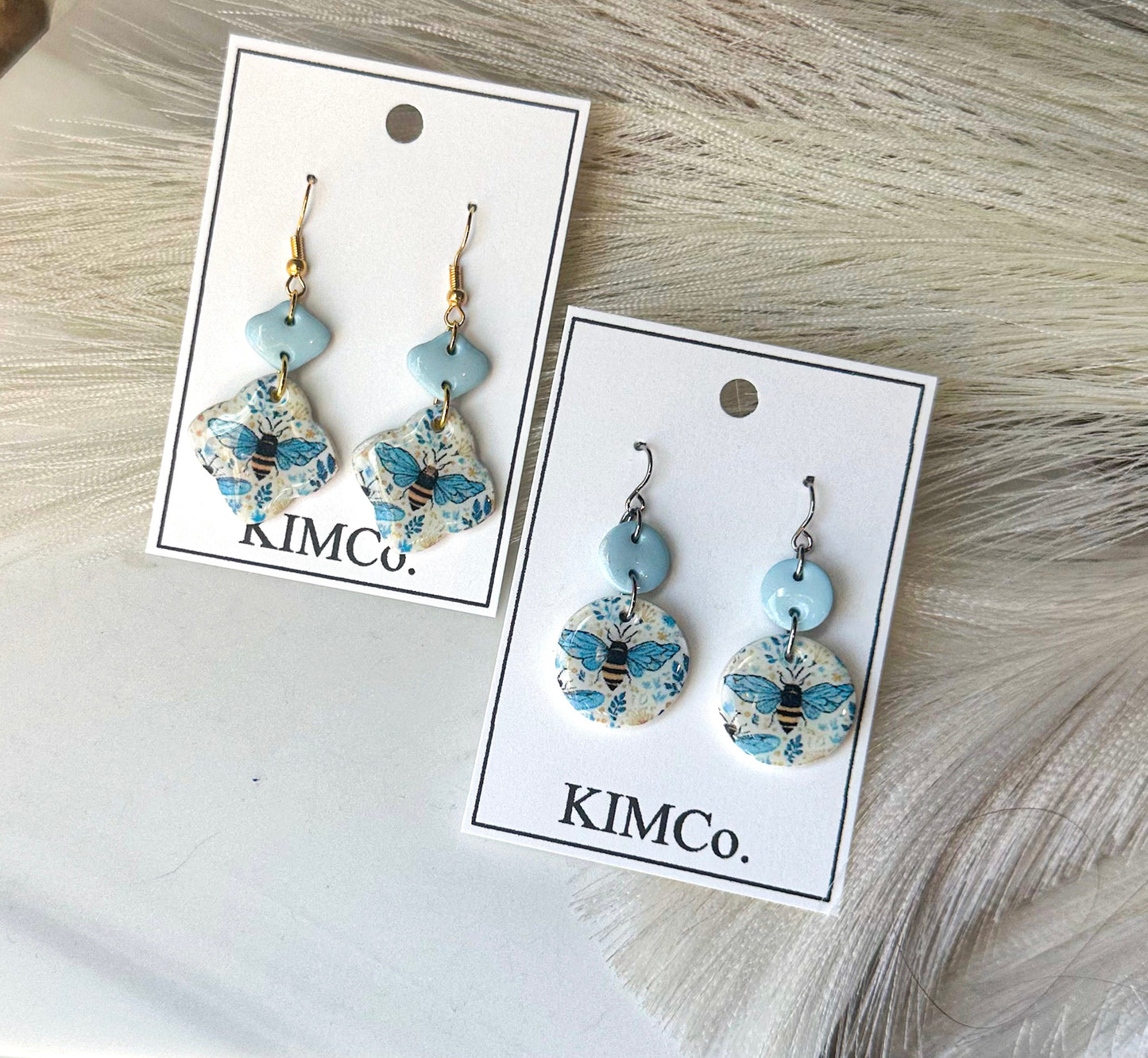 Polymer Clay Earrings - Honeybees