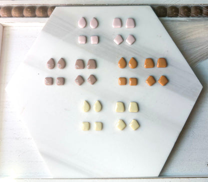 Polymer Clay Stud Earrings - 8 Colors