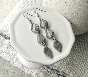 Stacked Diamond Polymer Clay Earrings