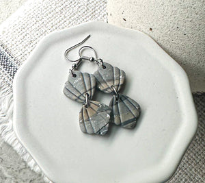 Stacked Shell Polymer Clay Earrings