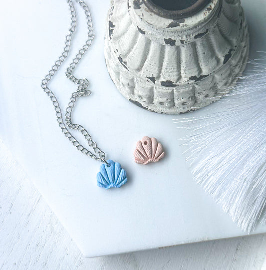 Polymer Clay Necklace - Shoreline Scallop Shell
