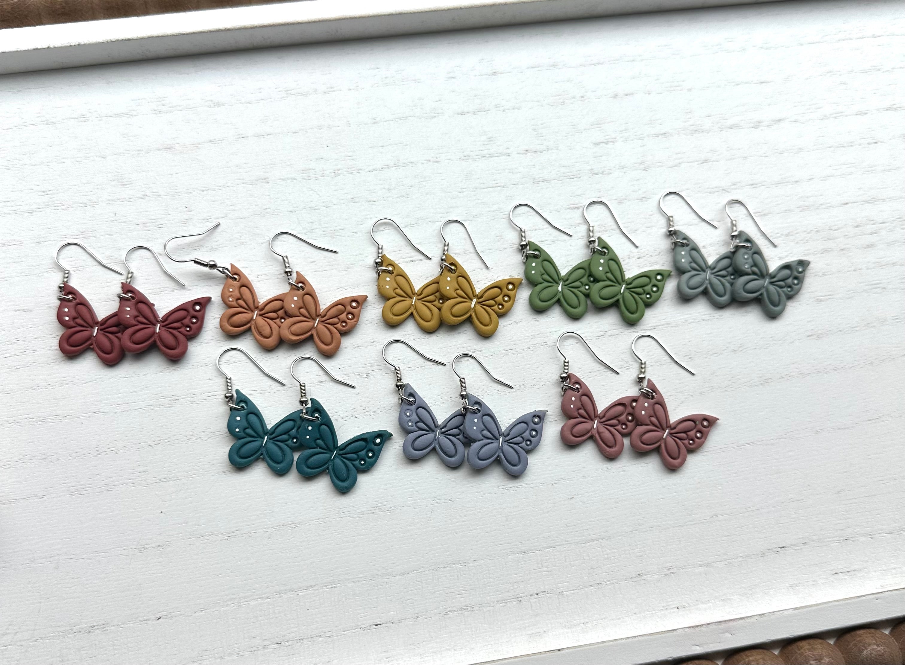 Butterfly Polymer Clay Earrings * 8 Colors